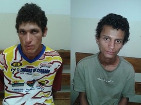 Rogério de Oliveira e Gabriel do Nascimento são suspeitos de furtar estepe do carro da Polícia Civil em Araguaína (Foto: Divulgação/PM TO)