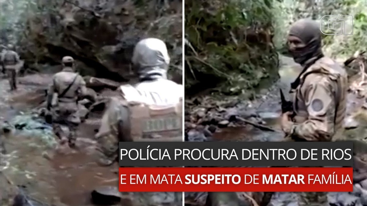 Polícia procura dentro de rios e em mata suspeito de assassinar família