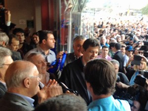 O prefeito Fernando Haddad esteve presente na reabertura do cinema (Foto: Roney Domingos/G1)