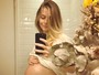 Vitoria Frate exibe barrigão e faz selfie com 36 semanas de gravidez