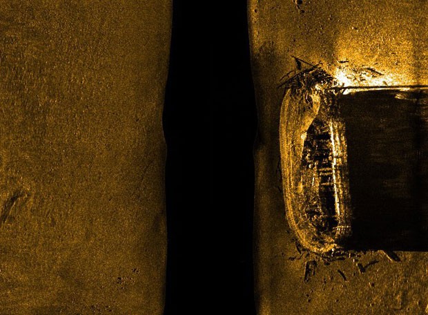 Imagem de sonar mostra o navio no fundo do mar; embarcação desapareceu em 1845 durante expedição ao Ártico (Foto: AP Photo/Parks Canada, via The Canadian Press) Imagem de sonar mostra o navio no fundo do mar; embarcação desapareceu em 1845 durante expedição ao Ártico (Foto: AP Photo/Parks Canada, via The Canadian Press)
