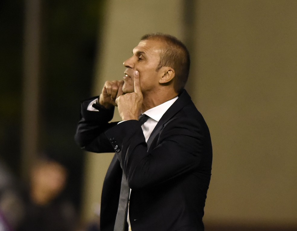 Milton Mendes orienta o time do Vasco contra o Sport . Ele ficou bastante agitado em diversos momentos do jogo (Foto: André Durão)