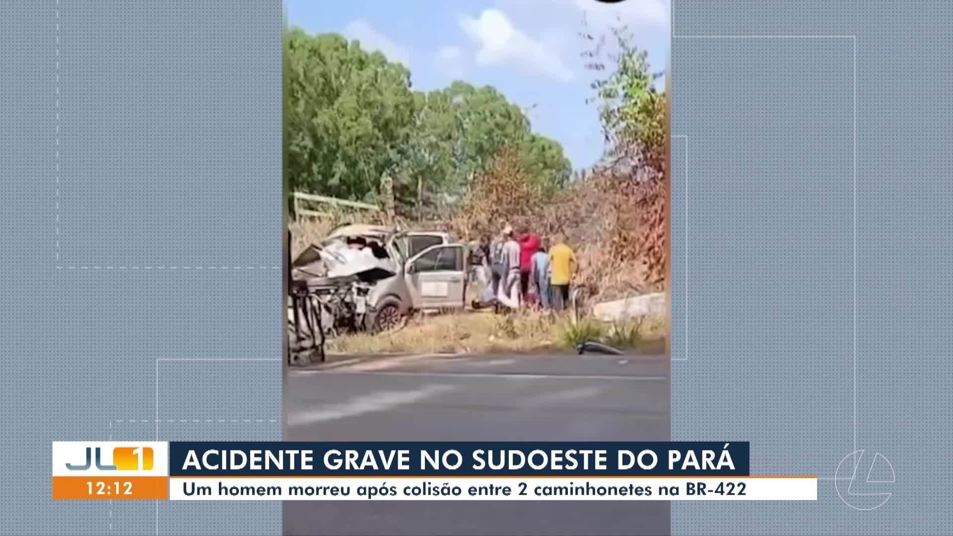 Colisão entre duas caminhonetes deixa um morto na Br-422 no Pará​‌​
