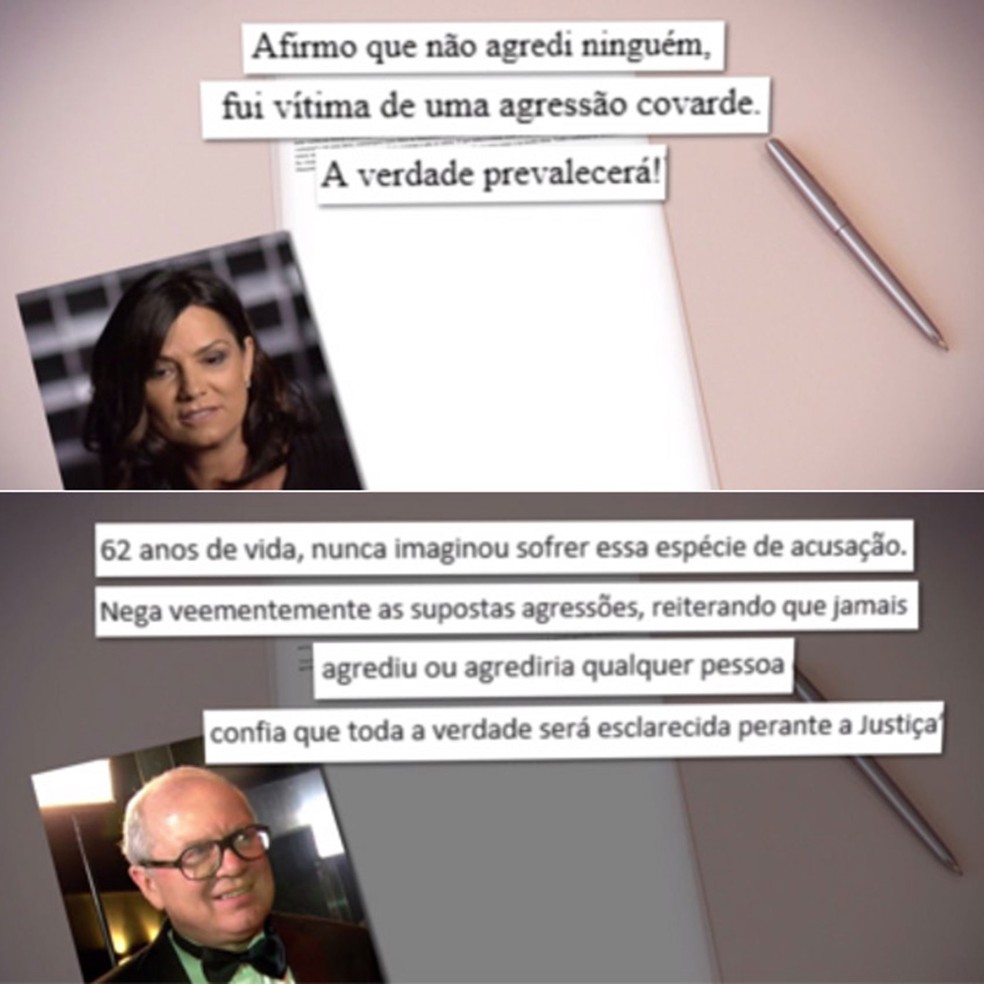 Luiza Brunet e Lírio Parisotto falaram sobre o incidente (Foto: TV Globo/Reprodução)