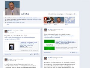 Padre abençoa fiéis pelo Facebook em Nova Petrópolis (Foto: Reprodução/Facebook)