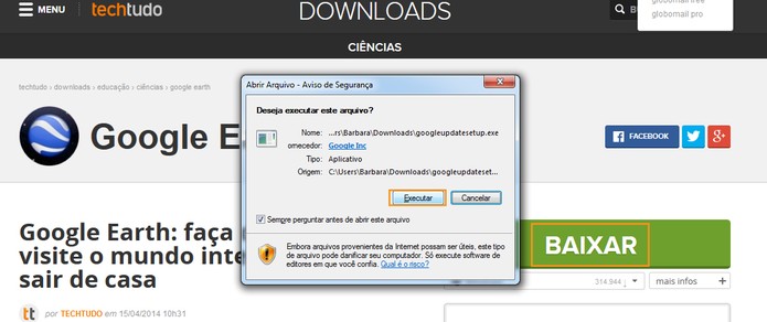 Baixe e instale o Google Earth no computador (Foto: Reprodução/Barbara Mannara)