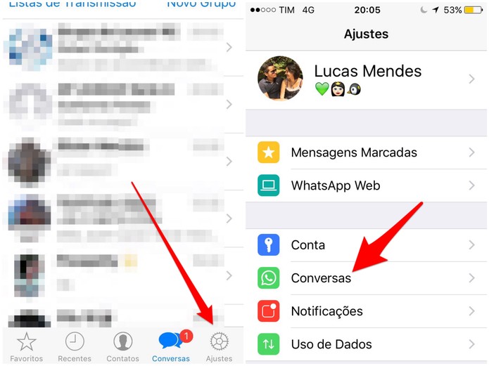 Abra as configurações do WhatsApp (Foto: Reprodução/Lucas Mendes)