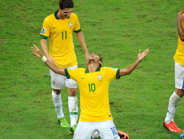 Neymar gol, Brasil x Espanha (Foto: Alexandre Durão)