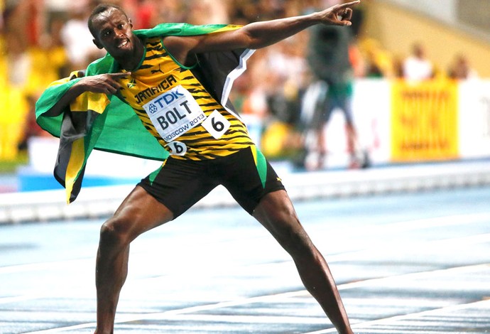 Bolt Mundial moscou 100 M (Foto: Agência Reuters) Bolt Mundial moscou 100 M (Foto: Agência Reuters)