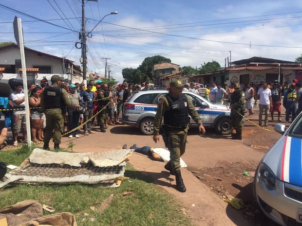 Agente penitenciário é morto a tiros no bairro Livramento em Santarém (Foto: Dominique Cavaleiro/G1)