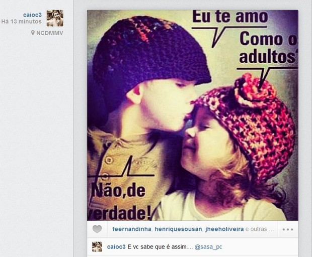 Caio Castro se declara em sua conta no Instagram (Foto: Instagram / Reprodução)