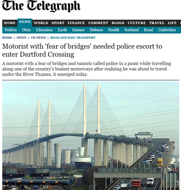 Homem precisou ligar para a polícia para completar travessia em ponte (Foto: Reprodução)