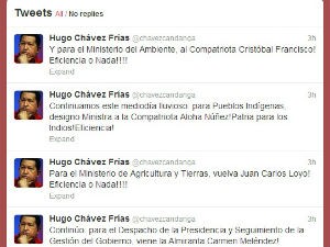 Hugo Chávez nomeia seis novos ministros pelo Twitter (Foto: Reprodução)