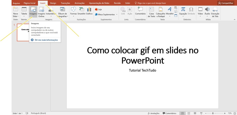 Interface do Microsoft PowerPoint (Foto: Reprodução/Priscila Martz)
