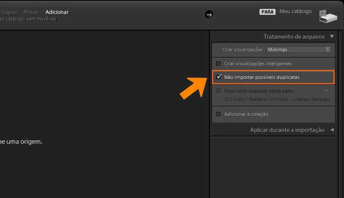 Você pode impedir a importação de imagens duplicadas no Lightroom (Foto: Reprodução/Barbara Mannara)