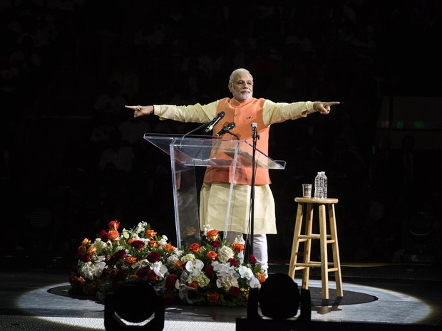 Narendra Modi discursou no Madison Square Garden, em NY (Foto: Lucas Jackson/Reuters) Narendra Modi discursou no Madison Square Garden, em NY (Foto: Lucas Jackson/Reuters)