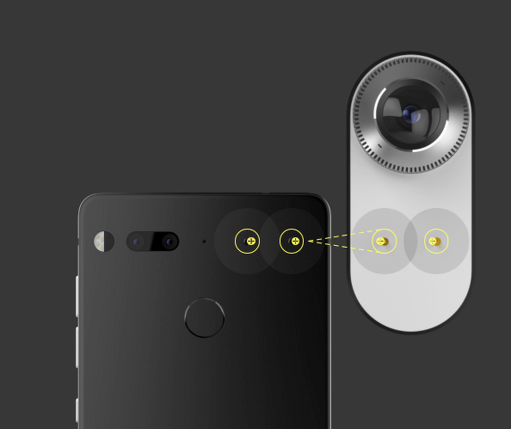 Essential Phone, smartphone criado pelo 'pai' do Android, tem câmera adicional acoplada magneticamente. (Foto: Divulgação/Essential)