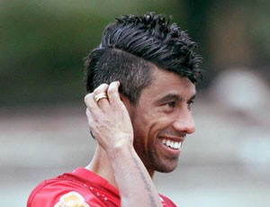 Leo Moura no treino do Flamengo (Foto: Cezar Loureiro / Agência O Globo)