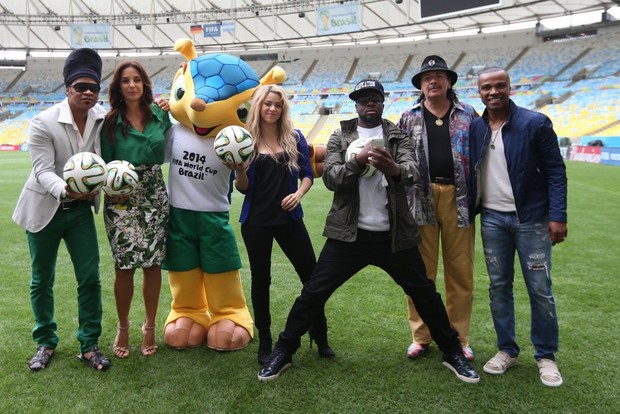 Carlinhos Brown, Ivete Sangalo, Shakira, Wyclef Jam, Carlos Santana e Alexandre Pires (Foto: Vanessa Carvalho / BPP/ AgNews)