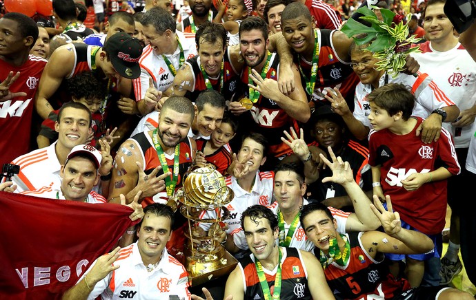 Flamengo campeão NBB comemoração final (Foto: André Durão / Globoesporte.com)