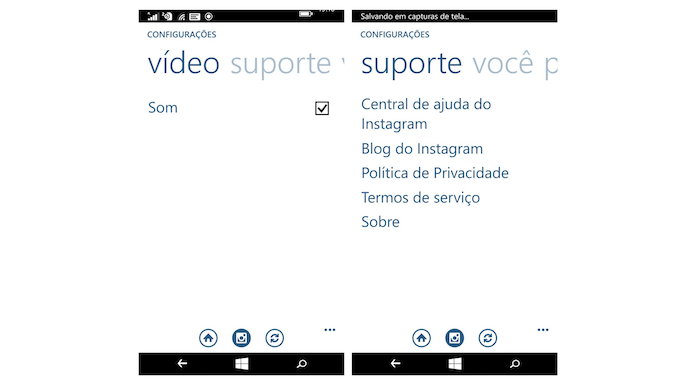 Configurações para vídeos e suporte do Instagram Beta para Windows Phone (Foto: Reprodução/Marvin Costa)