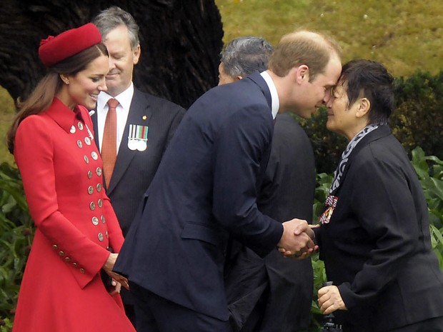 Príncipe William e Kate Middleton em Wellington, na Nova Zelândia (Foto: Woolf Crown/ Reuters)
