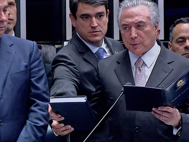 Temer empossado (Foto: Reprodução/TV Senado)