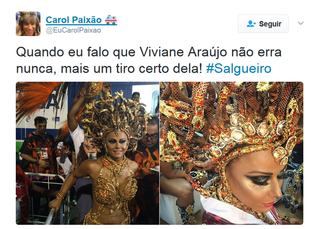Comentários sobre Viviane Araújo (Foto: Reprodução)