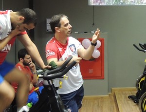 Joinville Futsal treino físico academia (Foto: João Lucas Cardoso)