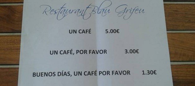 Restaurante espanhol cobramais caro se cliente não diz