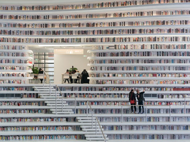 China tem biblioteca com capacidade para mais de um milhão de livros (Foto: Divulgação)