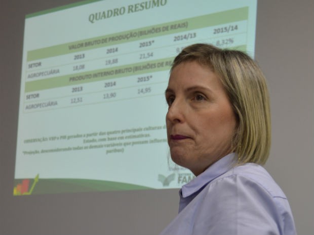 Gestora do Departamento Econômico da Famasul, Adriana Mascarenhas, apesentou o PIB agropecuário de MS (Foto: Anderson Viegas/Do Agrodebate)