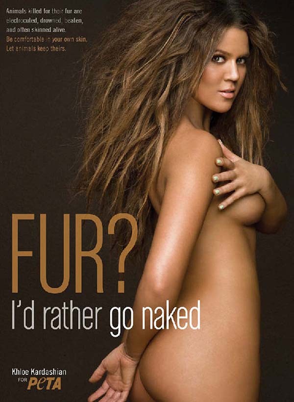 Khloé Kardashian para campanha PETA (Foto: Reprodução)