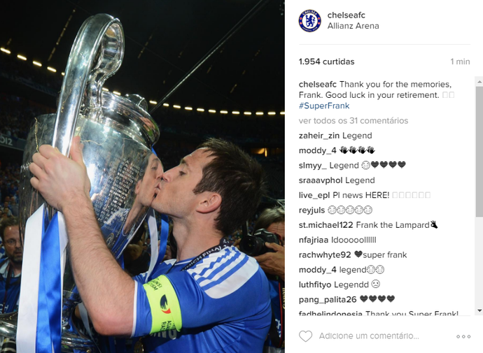 Frank Lampard Chelsea (Foto: Reprodução/Instagram)