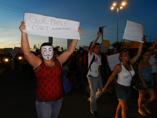 Manifestação em Roraima (Foto: Bruno Perez/G1)