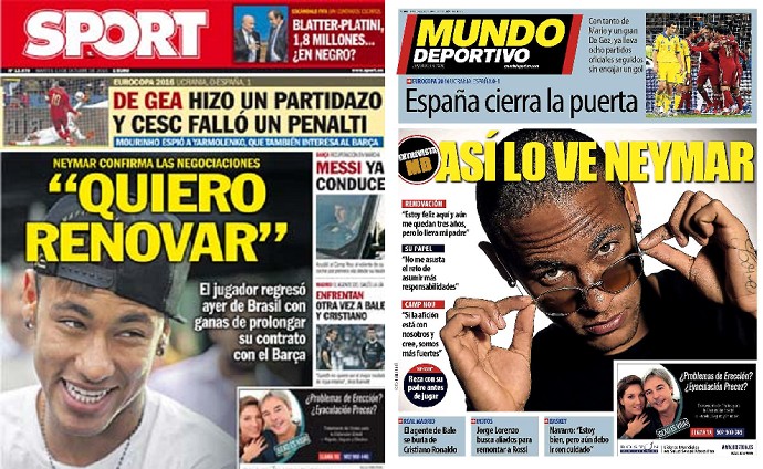Neymar capas jornais