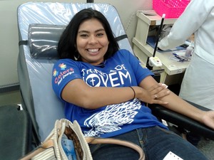 Jovens da Igreja de Jesus Cristo dos Santos dos Últimos Dias estiveram no Hemopa, em Belém, para doar sangue. (Foto: Ascom Hemopa)