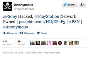 Mensagem do Anonymous afirmava que a PSN tinha sido atacada (Foto: Reprodução)