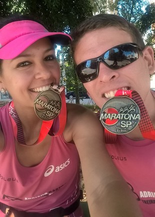 Maratona de São Paulo 2016 Darlene e Bruno (Foto: Arquivo pessoal)