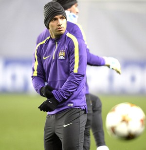 Aguero treino Manchester City (Foto: Agência AFP)