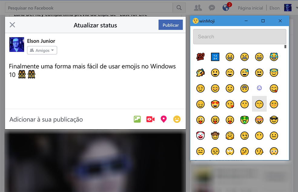 Clique no emoji para copiar e cole o rostinho no aplicativo desejado (Foto: Reprodução/Elson de Souza)