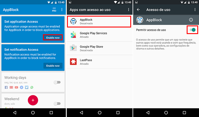 Libere o acesso do AppBlock aos seus apps (Foto: Reprodução/Paulo Alves)