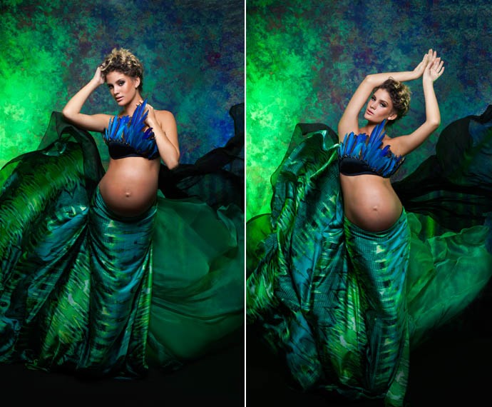 Laura Fernandez posa para fotos grávida (Foto: Nila Costa)