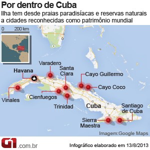 Mapa de Cuba (Foto: Editoria de Arte/G1)