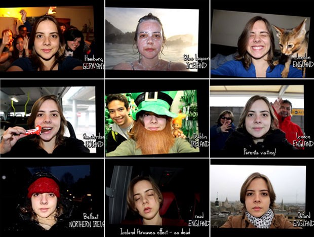 Montagem mostra algumas das 946 fotos  usadas por Jéssica Pessoa em seu vídeo de viagem (Foto: Jéssica Pessoa/Arquivo pessoal)