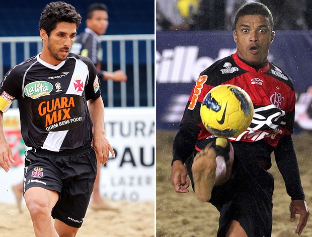 Jorginho e Nenem, Futebol de Areia, Vasco x Flamengo (Foto: Gaspar Nobrega / Inovafoto)