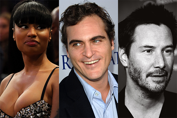 Nicki Minaj, Joaquin Phoenix e Keanu Reeves (Foto: Getty Images)