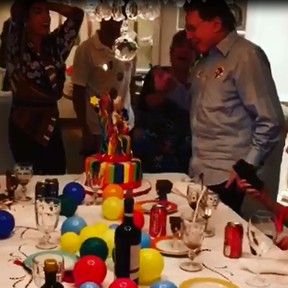 Silvio Santos comemora aniversário em família (Foto: Instagram/ Reprodução)
