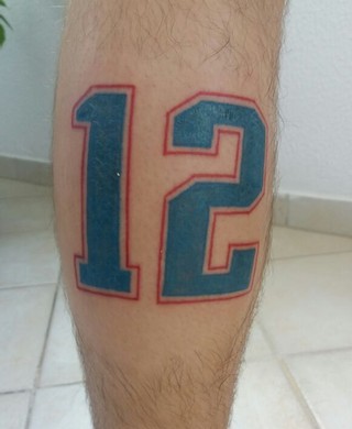 Tatuagem em homenagem a Tom Brady (Foto: Jonas Grippa/Arquivo Pessoal)