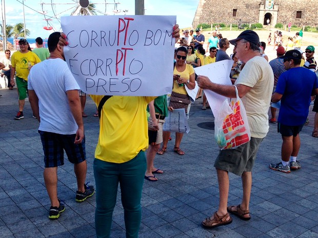 Protesto em Salvador (Foto: Ruan Melo/G1)